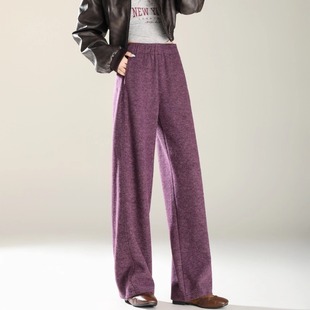 重磅高克重显瘦绒感休闲直筒裤 神裤 新款 女秋冬季 羊毛直筒毛呢裤
