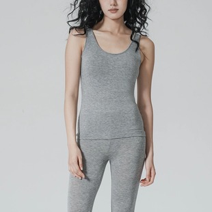 克什米尔羊绒带胸垫背心女 软糯亲肤高弹皮肤衣时尚通勤保暖内衣