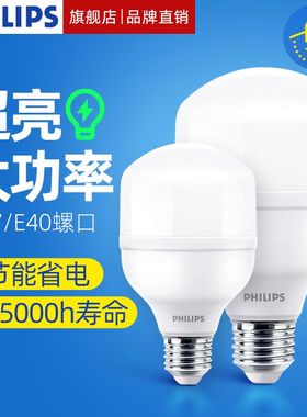 飞利浦大功率led灯泡24w节能E40大螺口E27超亮40/50/65W家用80瓦