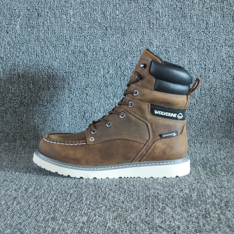 外贸款头层牛皮工装风高帮男士防水系带马丁靴厚底轻便户外休闲鞋