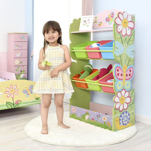 玩具收纳盒木制整理柜家用落地架