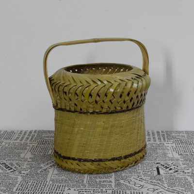 湘西传统竹编烘笼冬季户外钓鱼烤碳火取暖用具移动小竹笼装饰道z.