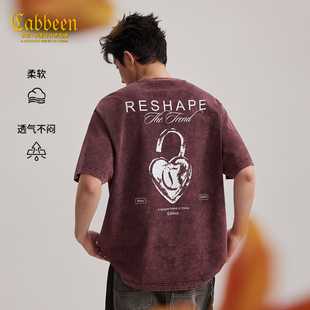 【封心锁爱】卡宾复古情侣同款上衣2026夏季新款宽松纯棉短袖T恤