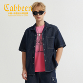 商场同款 卡宾男装 夏季 新款 新形态街头潮酷日常通勤牛仔短袖 衬衫