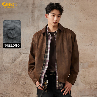 【扎染PU】卡宾宽松美式复古外套男装2025秋季新款巴恩风复古夹克