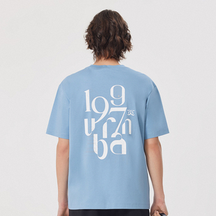 商场同款卡宾男装数字印花T恤24夏新款宽松短袖上衣H2242132011