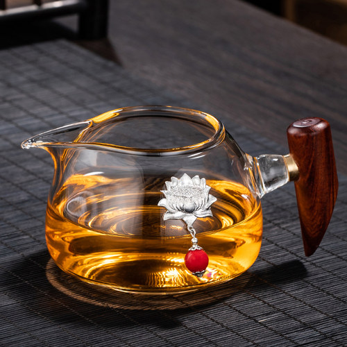 玻璃公道杯侧把玻璃公杯加厚耐高温茶海茶漏套装分茶器煮茶器配件