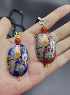 手工原创国风新中式出口创汇老景泰蓝项链毛衣链颈链汉服配饰