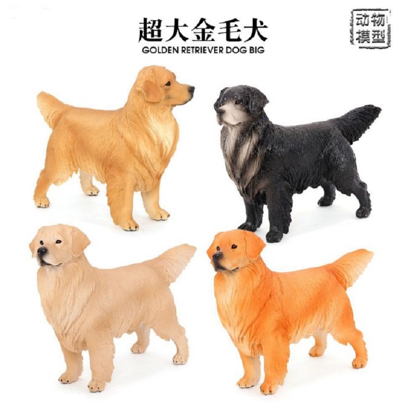 实心仿真动物狗模型超大金毛犬宠物狗科教塑料儿童礼物玩具摆件