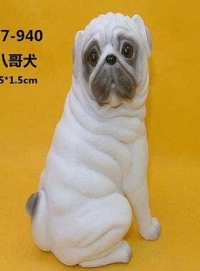 PL127-940-941-942仿真野生动物八哥犬实心塑料模型儿童玩具摆件