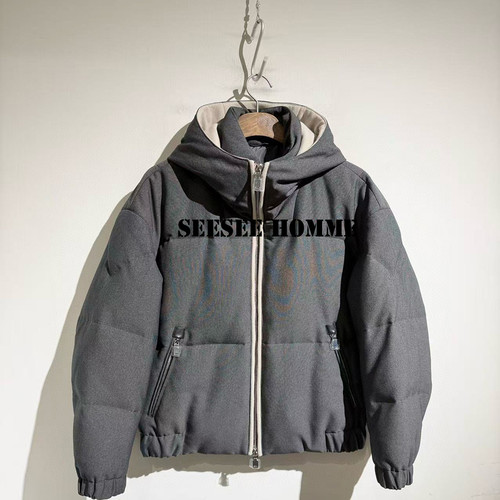 BC老钱简约羊毛面料白鹅绒羽绒服