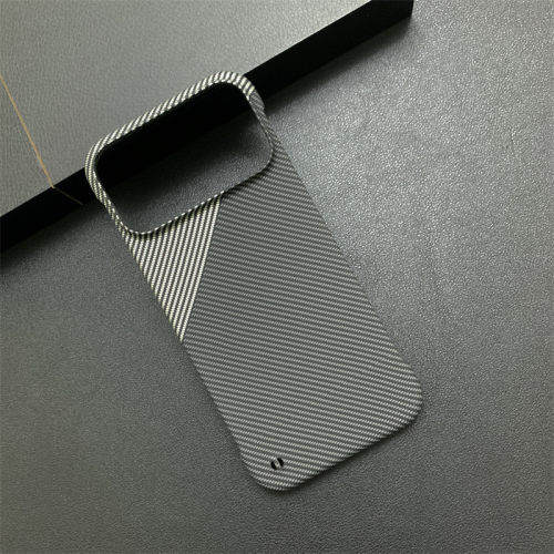 无边框碳纤维纹适用于iPhone17promax半包手机保护壳苹果16promax高级感水贴纹15pro轻薄散热14pm/13情侣个性
