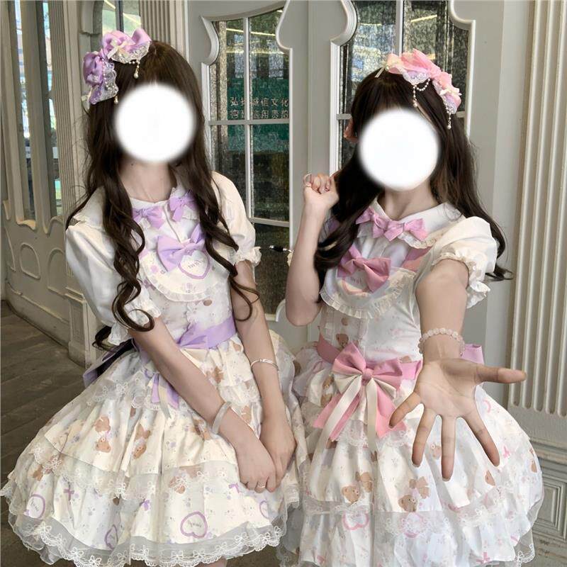 未知心愿Lolita原创【香芋奶糖】甜美可爱风吊带连衣裙显瘦蓬蓬裙