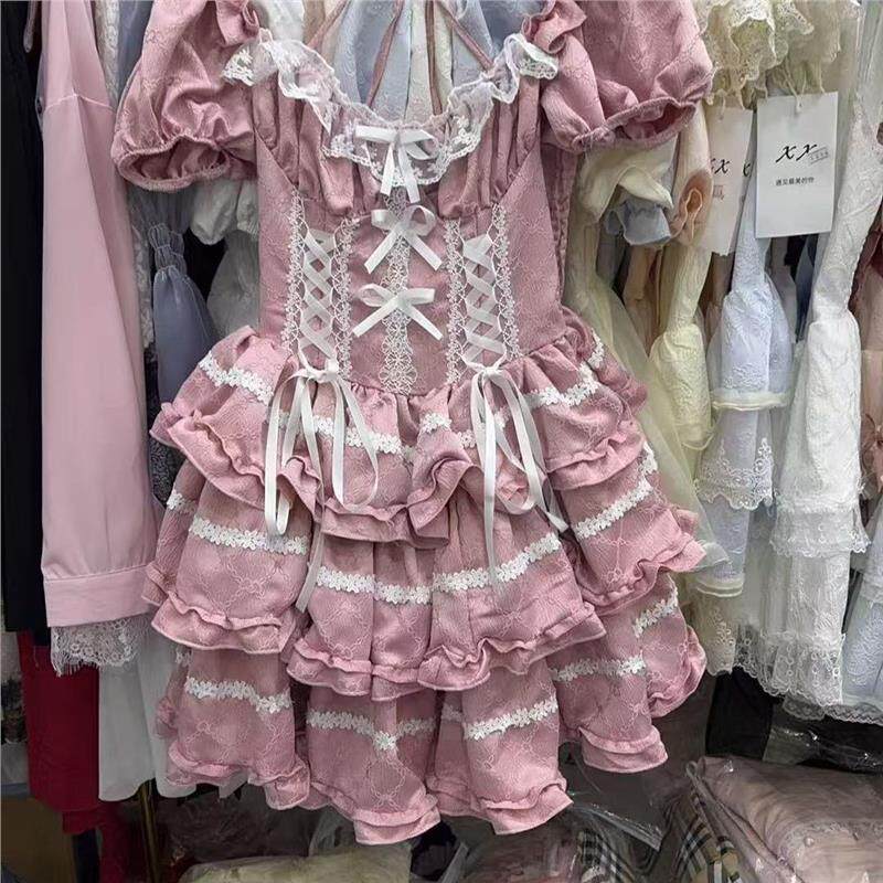浪漫洛丽塔蓬蓬裙日系甜美婚纱裙子花边可爱宫廷荷叶边公主