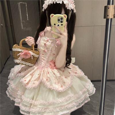 渔老板原创正版 Lolita 茉莉雨三色鱼骨连衣裙【单裙子小物单买】