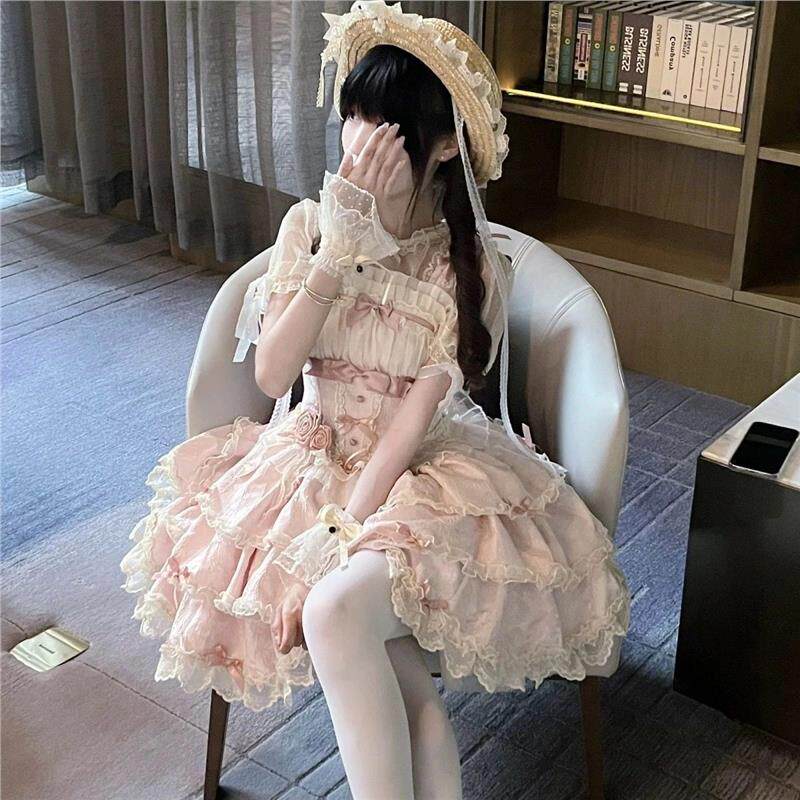 原创lolita洋装芭蕾风Doll感吊带连衣裙洛丽塔