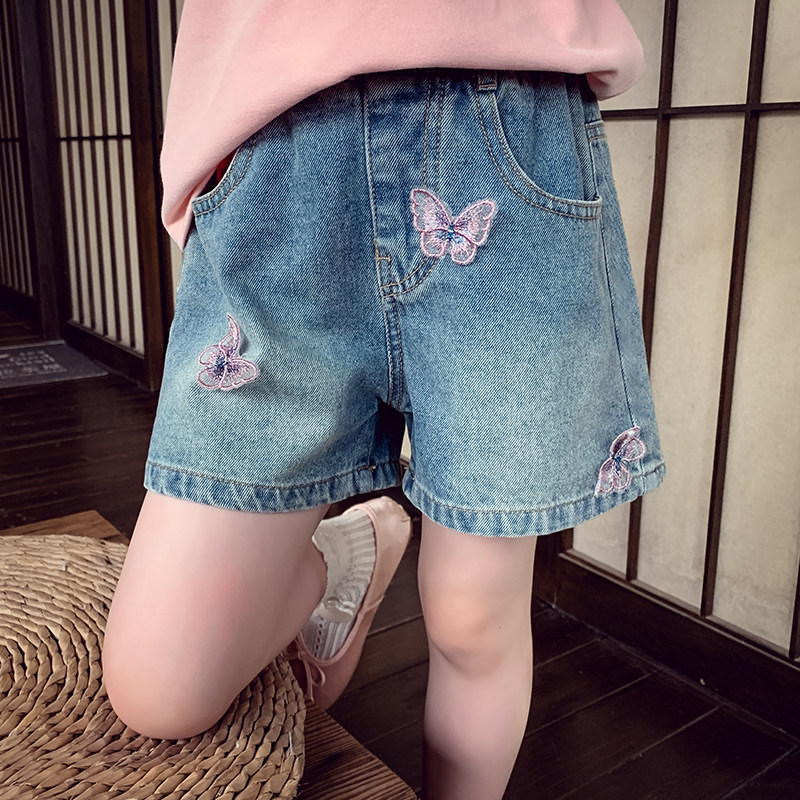 女童牛仔短裤夏装2024新款超洋气儿童韩版百搭热裤小女孩外穿短裤