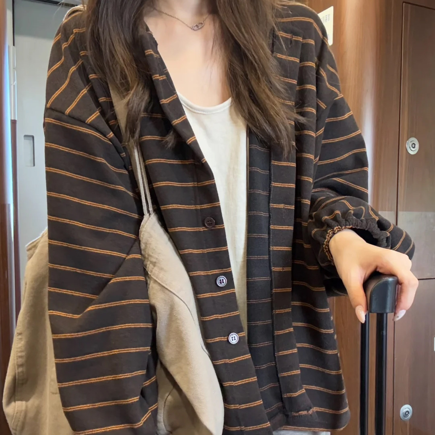 慵懒条纹小外套女2026新款