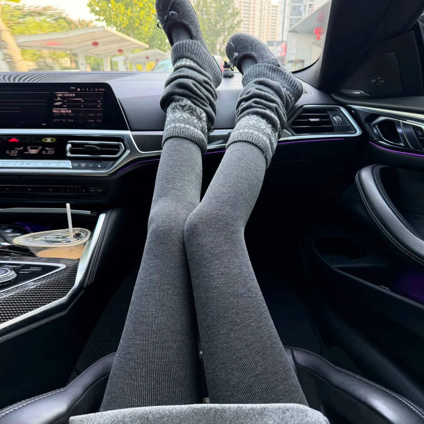 灰色打底裤女外穿2026新款秋冬加绒加厚压力瘦腿保暖棉裤羊羔绒