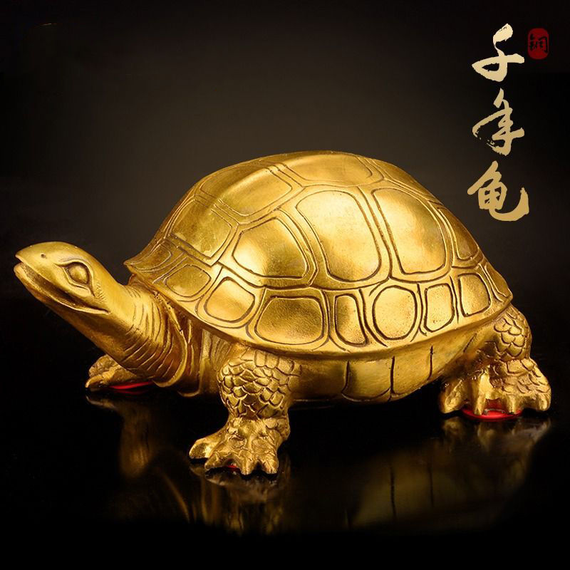 黄铜乌龟摆件黄铜千年龟百寿龟龙龟长辈生日贺寿礼品铜龟工艺品摆