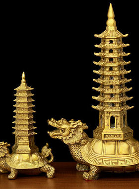 铜龙龟塔摆件 铜龙龟 文昌塔家居饰品工艺礼品摆件大小号