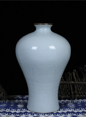 批发景德镇陶瓷器 仿古官窑颜色釉裂纹釉花瓶 插花器创意家居摆件