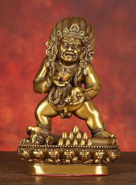 黄铜黄摆件黑白密宗佛像家居客厅办公室桌面装饰铜像