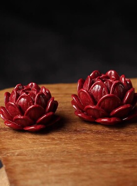 朱砂紫金砂立体莲花吊坠DIY手链项链饰品配件手编绳钥匙扣包挂饰