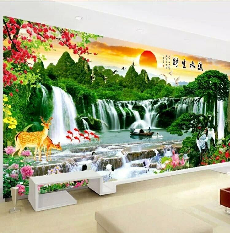 Cross stitch a living room Flowing water Making money Landscape Landscape painting Welcome Song 2019 new pattern Full embroidery Cotton Silk Thread embroideryin the Home Fabric , Stitch &amp; Tools Accessories , Cross Stitch Kit  category - from Buy2taobao.com to provide professional Taobao agent buy service