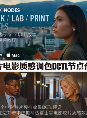 达芬奇胶片电影质感调色 DCTL节点预设 MonoNodes LOOK LAB PRINT
