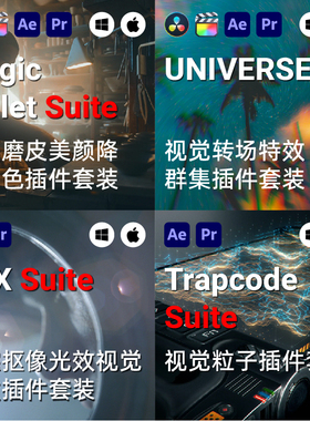 红巨人Looks中文磨皮降噪调色转场特效抠像光效粒子插件Red Giant