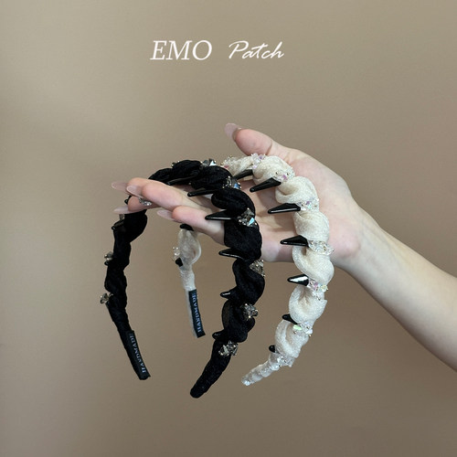 法式轻奢王妃发箍女水钻带齿防滑