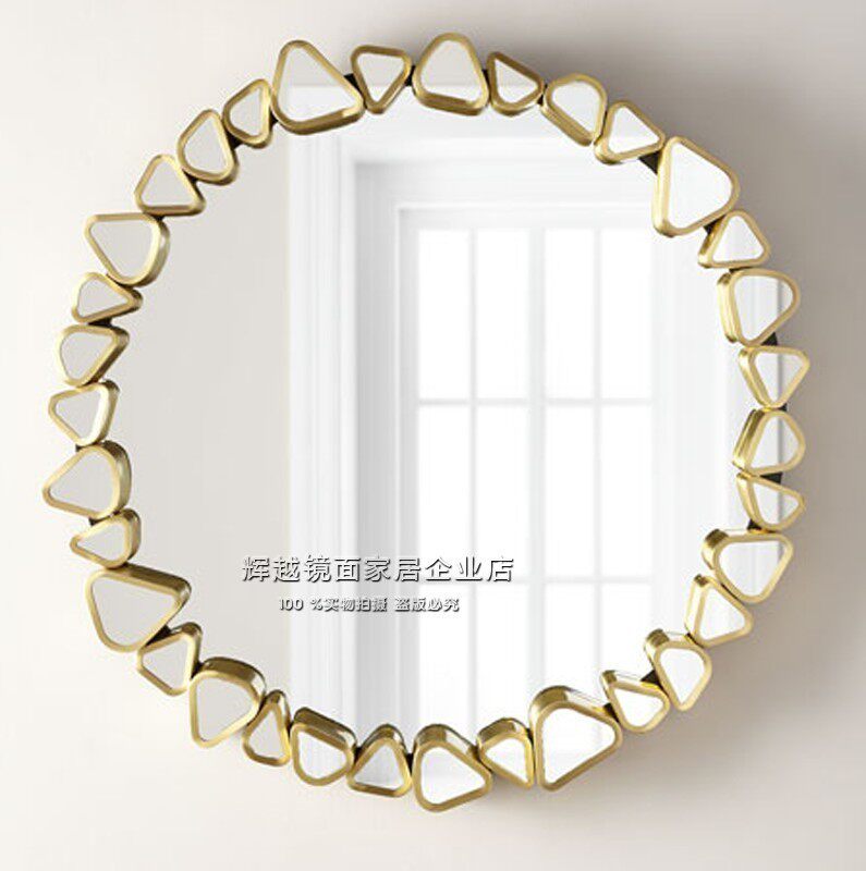 美式简约现代浴室镜梳妆镜欧式沙发背景墙玄关装饰镜门厅壁炉挂镜