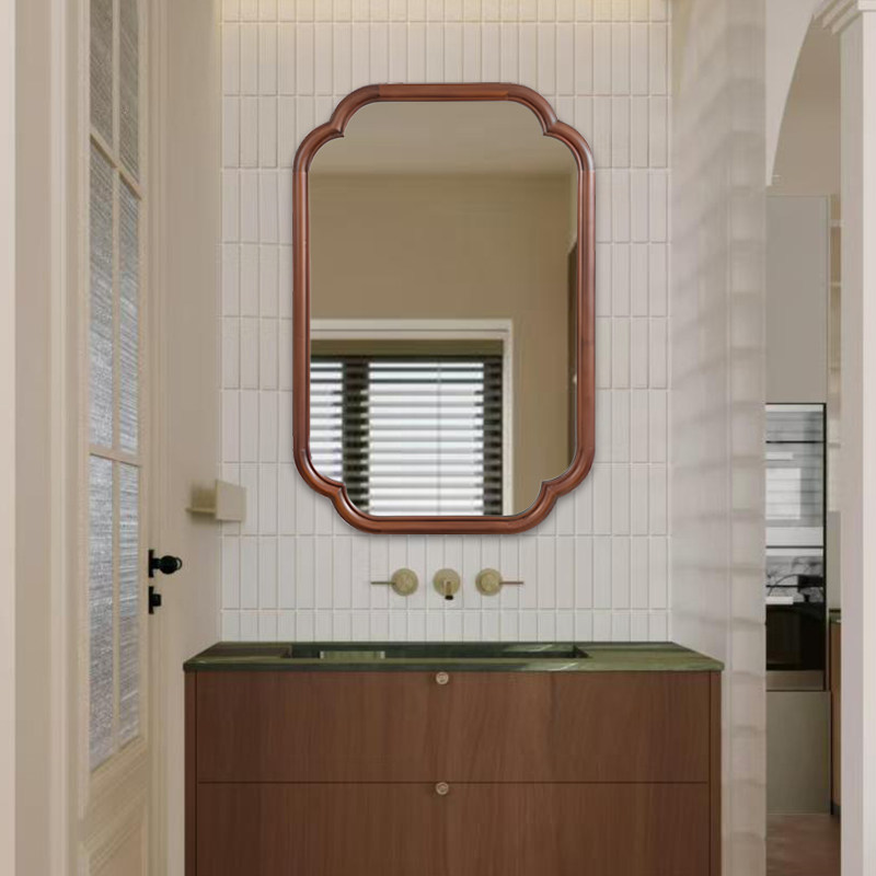 新中式壁挂卫生间智能防雾浴室镜高级led灯梳妆镜定制家用玄关镜