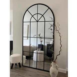 全身镜拱形穿衣镜服装 店家用试衣镜落地镜客厅设计感壁挂玄关镜子