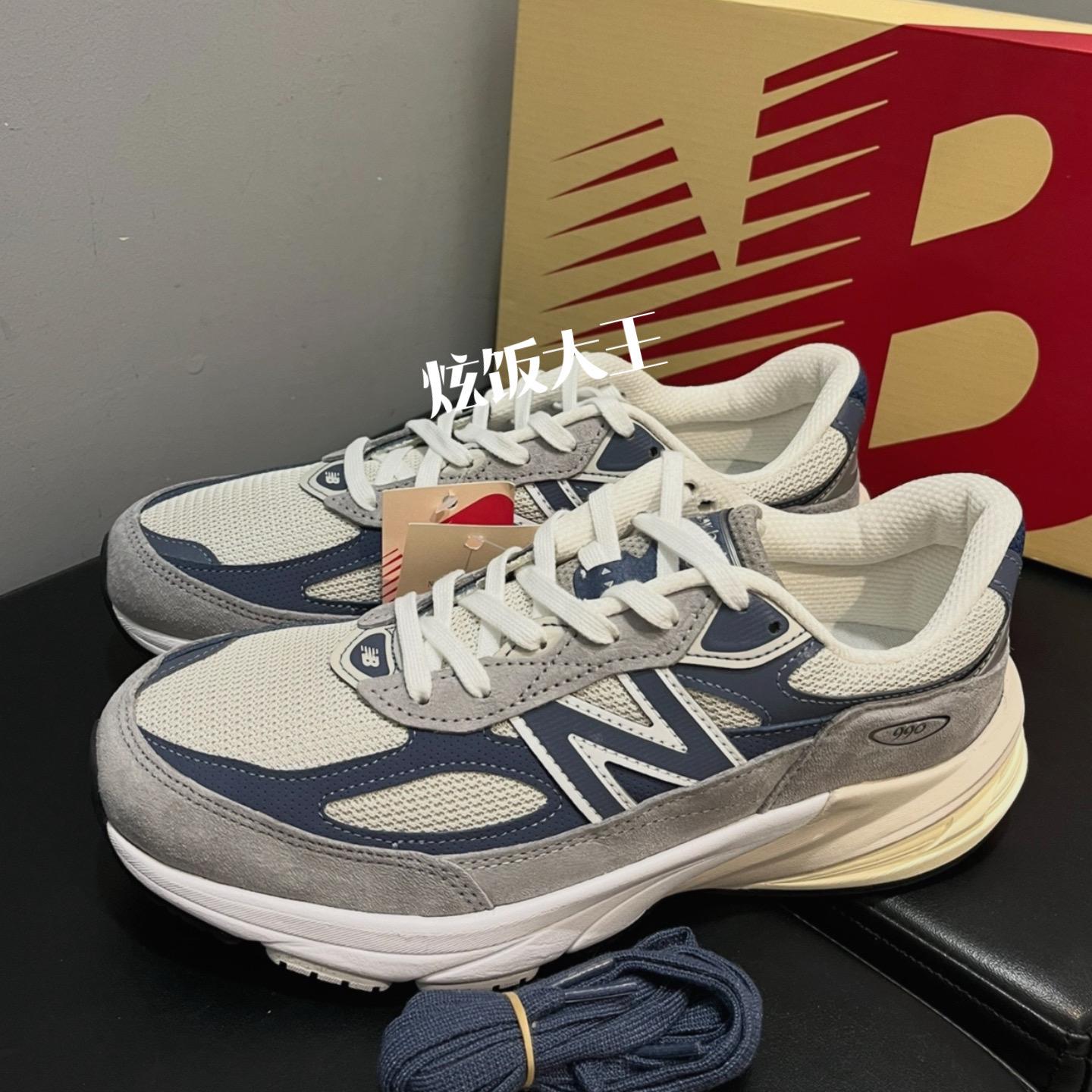 NB美产990v6元祖灰蓝白跑步鞋