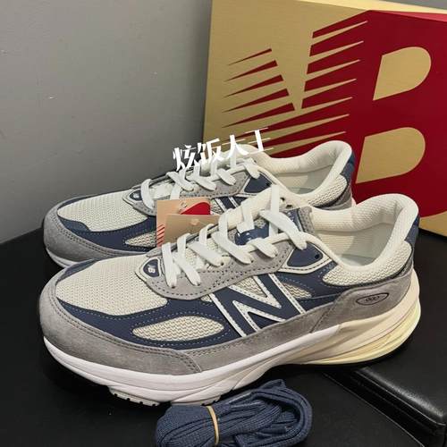 NB美产990v6元祖灰蓝白跑步鞋