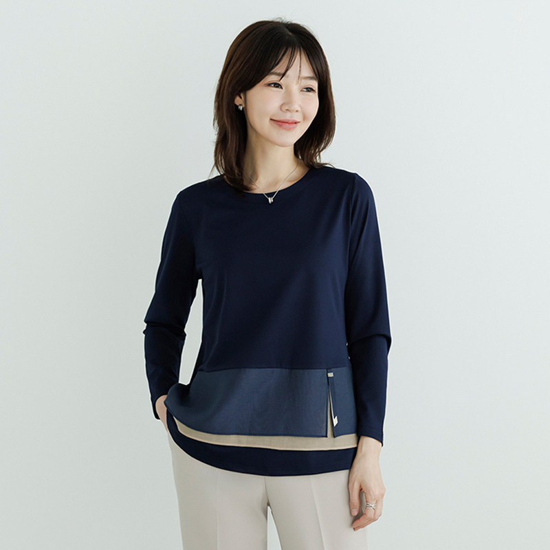 韩国妈妈装长袖T恤中老年女