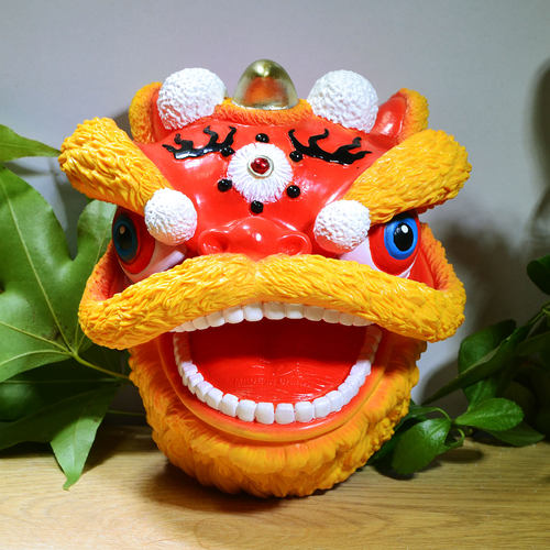 中国风软胶舞狮手偶醒狮公仔玩具