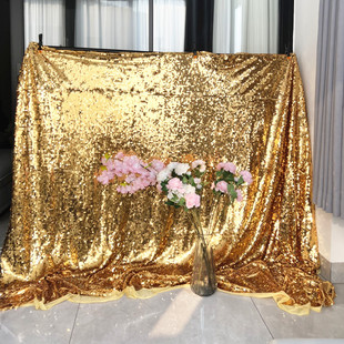 9mm金色布发光闪光拍照网红大气背景直播间装 饰背景墙影楼背景布
