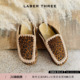 LABERTHREE秋冬新品 松弛主义复古豹纹马毛博肯拖一脚蹬休闲平底拖