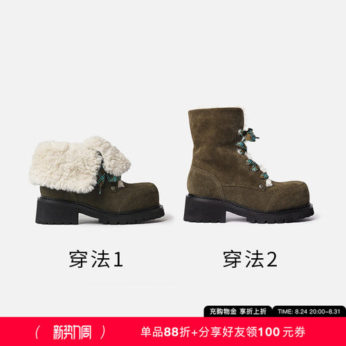 冬日都市反鞋舌雪地靴