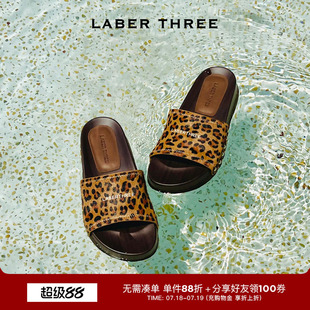 夏日度假miu系自由野性罗马风铆钉木屐厚底增高拖鞋 LABERTHREE 女