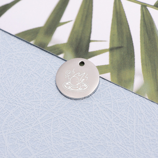 FF14职业衍生吊坠圆形吊牌15mm钛钢激光刻字吟游诗人贤者龙骑士