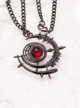 FF4黑魔法师主题项链吊坠海蓝色复古锁骨链配饰最终幻想同人周边