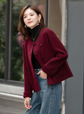 短款双面羊绒大衣女2025秋冬新款小个子巨好看的早小香风毛呢外套