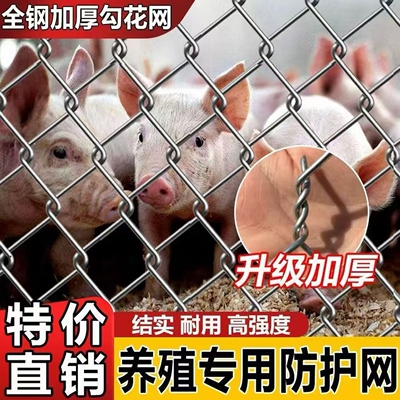 养殖网勾花网养鸡镀锌铁丝网菜园防锈勾花钢丝网格护栏防护网家用