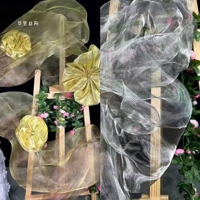 可塑性钢丝网设计师面料艺术材料金属纱云雾网布造型硬纱定制