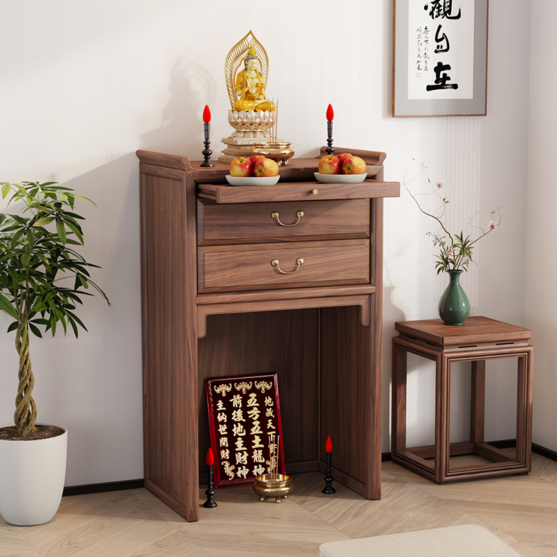 宏海家具新中式实木土地神台柜
