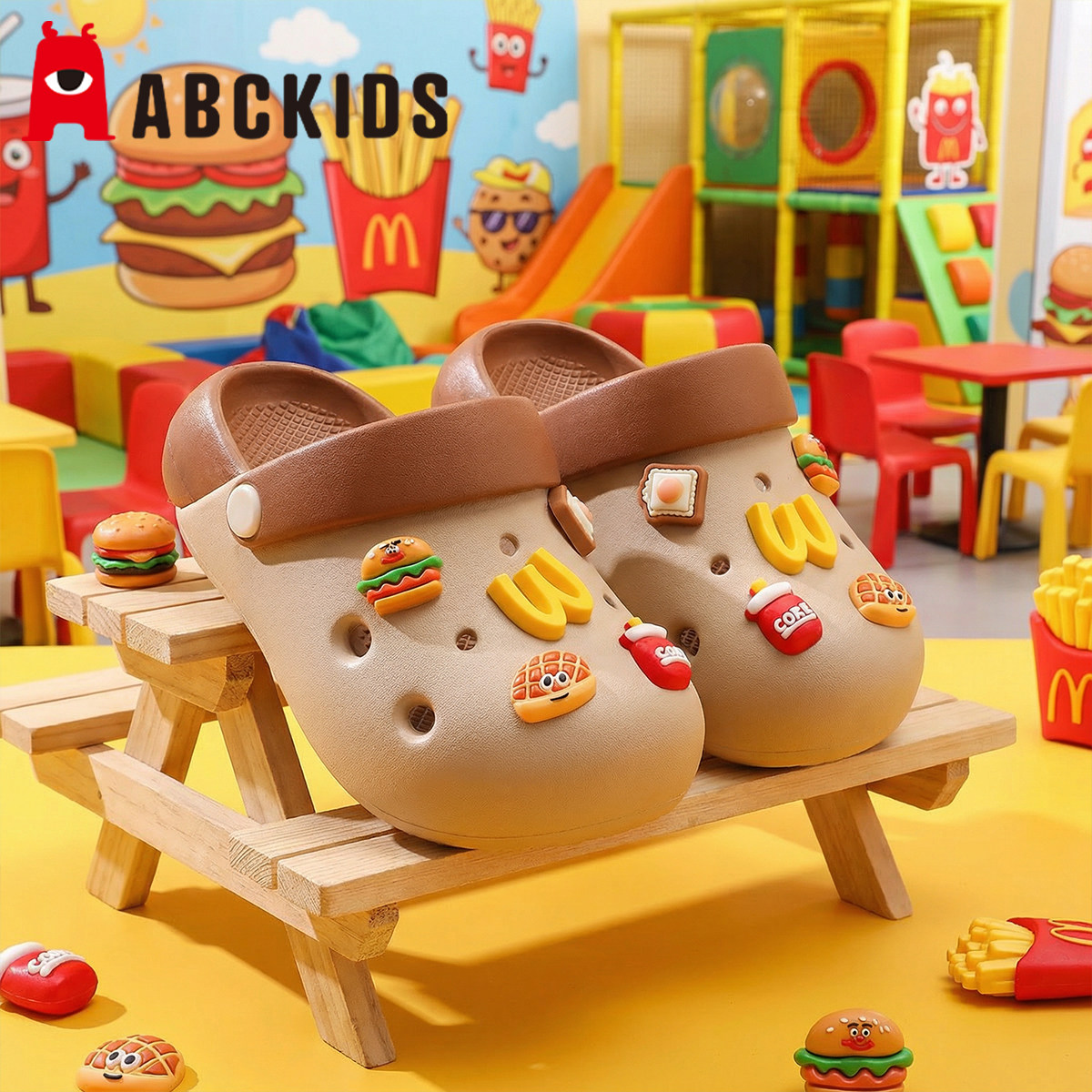 儿童洞洞鞋男童拖鞋宝宝夏季新款2026汉堡女童男孩中大童宝宝凉鞋